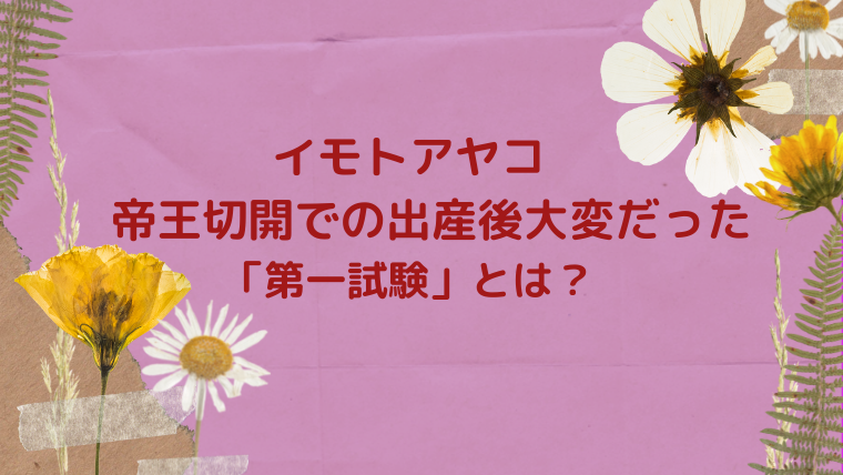 イモトアヤコ 帝王切開での出産後大変だった 「第一試験」とは？